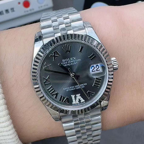 レディス腕時計 最新入荷 ロレックスコピー M278274-0028 デイトジャスト 31mm ダークグレー VIダイヤモンド