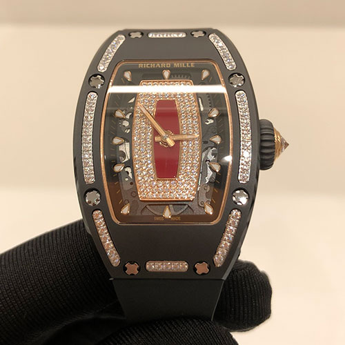 BBA製 宝飾時計のリシャールミルコピーRM 07-01 ブラックセラミックス ジェムセット 最高品質