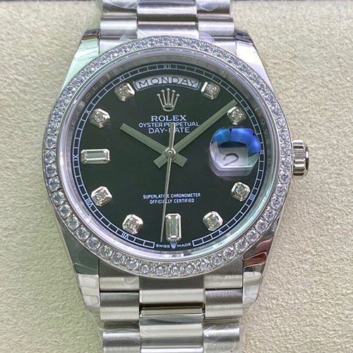 超美品ロレックスコピー時計 デイデイト 118346A ブラック 自動巻き