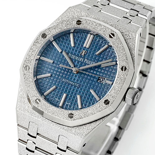 世界限定200本 AUDEMARS PIGUETコピー ロイヤルオーク フロステッドゴールド  15410BC.GG.1224BC.01 WG ブルー文字盤(APS製)