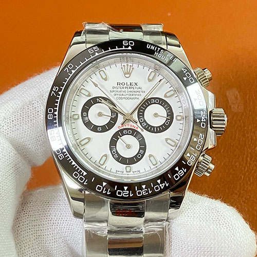 優良技術 ROLEXコピー 116500 デイトナ Asianムーブメント 自動巻き ホワイト文字盤 スーパールミナス