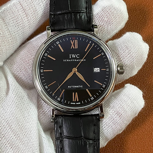 【40MM、 ブラック】IWC ポルトフィーノ IW356517 コピー時計、クオーツ 贈り物に最適