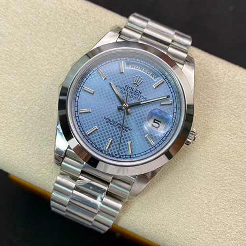 高級腕時計 ロレックスコピー 228206 デイデイト 40mm アイスブルー 斜め格子モチーフ