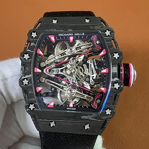 最高級リシャール・ミルコピー スーパーコピー時計 RM 38-02 トゥールビヨン バッバ・ワトソン ブラック カーボンファイバー