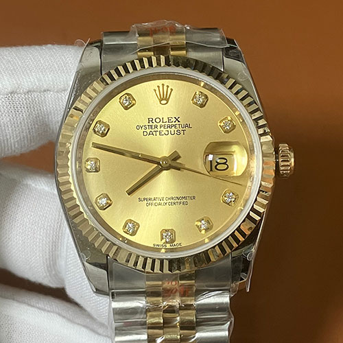 ロレックススーパーコピー時計 デイトジャスト 116233 シャンパン 36mm 18K