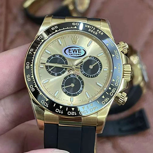 EWE新品 ロレックスコピーM126518LN-0012 コスモグラフデイトナ 40mm ゴールデン＆ブライトブラック 4131搭載 最安値