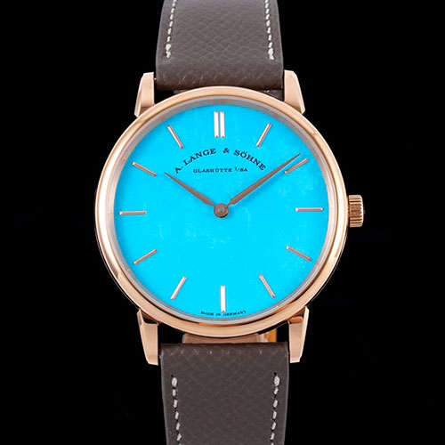 F8出品 多機能ウォッチ ランゲ&ゾーネコピー205 サクソニア フラッハ 39mm ターコイズブルー 品質サポート