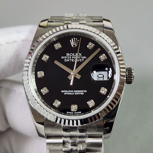 【GM工場、 3135搭載】ロレックスコピー 116234-J-63200 デイトジャスト 36mm ブラック