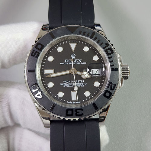 TTメーカー製 売上トップROLEXヨットマスター(ブラックダイヤル＆ラバーバンド)