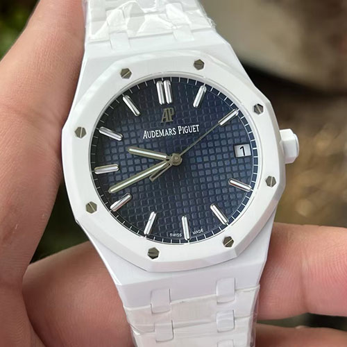 【APS工場、ホワイトセラミック】改装オーデマ ピゲコピー ロイヤルオーク 15500 ブルー 41mm 優良配送