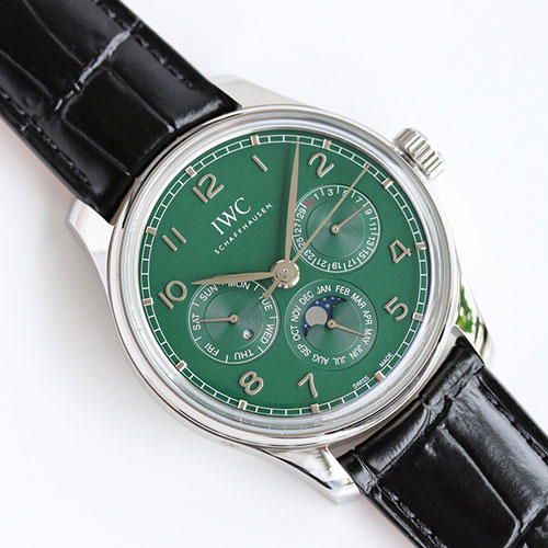 【TW製 スーパーコピー】IWC ポルトギーゼ パーペチュアルカレンダー 42 IW344207 グリーン/アラビア文字盤 佐川急便