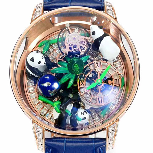 RM製 希少ジェイコブコピー アストロノミア トゥールビヨン Astronomia Art Pandas ピンクゴールド 優良配送
