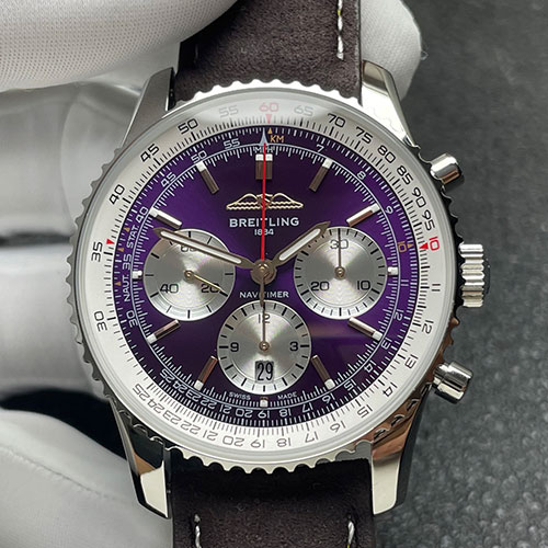 BLS工場製 ブライトリングコピー シークレットモデルCortina Watch Exclusive ナビタイマー B01 クロノグラフ 43mm パープル 質感良好