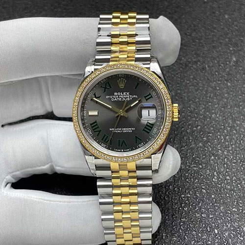GM製スーパーコピー ロレックス M126283RBR-0021デイトジャスト 36mm グレー グリーンローマ 3235搭載