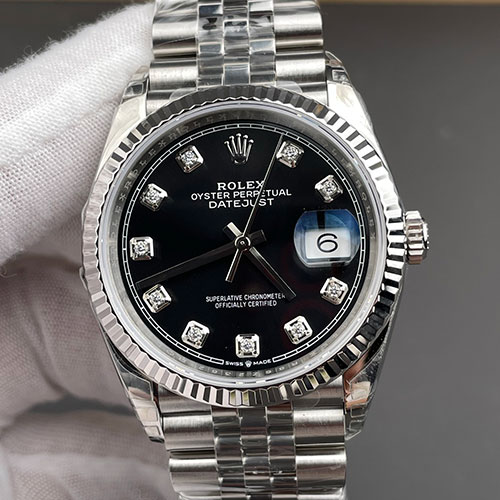 池袋店舗 ロレックスコピー デイトジャスト 36 126234G ブラック 10Pダイヤ GM製スーパーコピー時計販売店