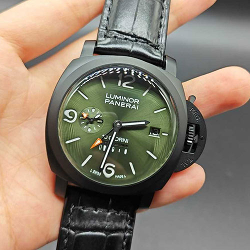 TT製 パネライスーパーコピー時計 ルミノール ディエチ ジョルニ GMT チェラミカ Ref.PAM01483 グリーン