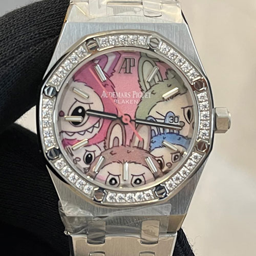 【 Lady Labubu Dial Best Replica】オーデマ ピゲコピー ロイヤル オーク オートマティック 34mm ベゼルダイヤ OMF製
