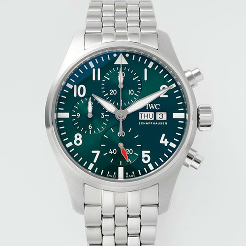 APS工場 IWCコピー インターナショナルウォッチカンパニー パイロットウォッチ クロノグラフ IW378006 グリーン