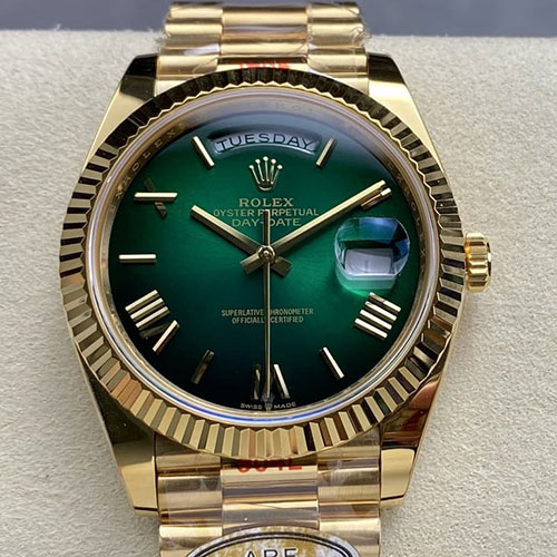 【ARF製 スーパーコピー通販】ロレックス M228238-0069 デイデイトコピー 40mm グリーンオンブレ 3255搭載 加重版