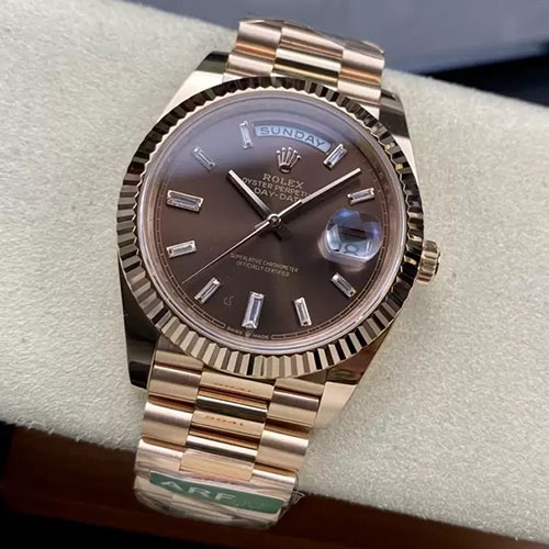 【ARF工場 加重版】最強のロレックスコピーM228235-0003 デイデイト 40mm チョコレート 3255搭載 人気上昇レプリカ時計