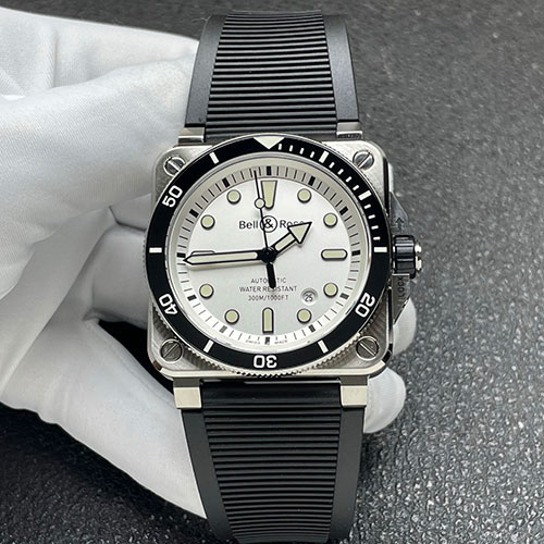 BR製 ベル&ロススーパーコピー時計 ウォッチ メンズ BR-03 ダイバー300m DIVER BR0392 D WH ST SRB ホワイト文字盤