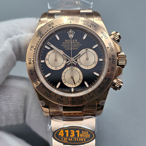 「QF加重版」ロレックスコピー コスモグラフ デイト M126505-0001 ブラック 4131搭載  最N級