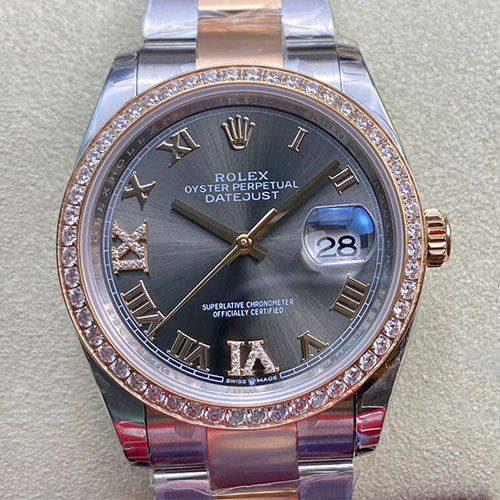 【GM製 グレー】ロレックスコピー M126281RBR-0012 デイトジャスト 36mm グレー 動作良好
